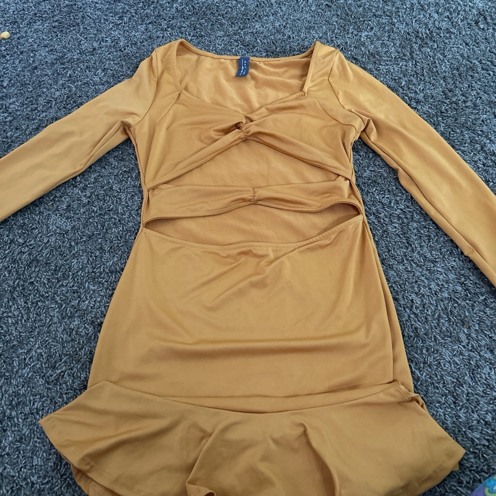 Brown Ruched Sweetheart Bodycon Dress